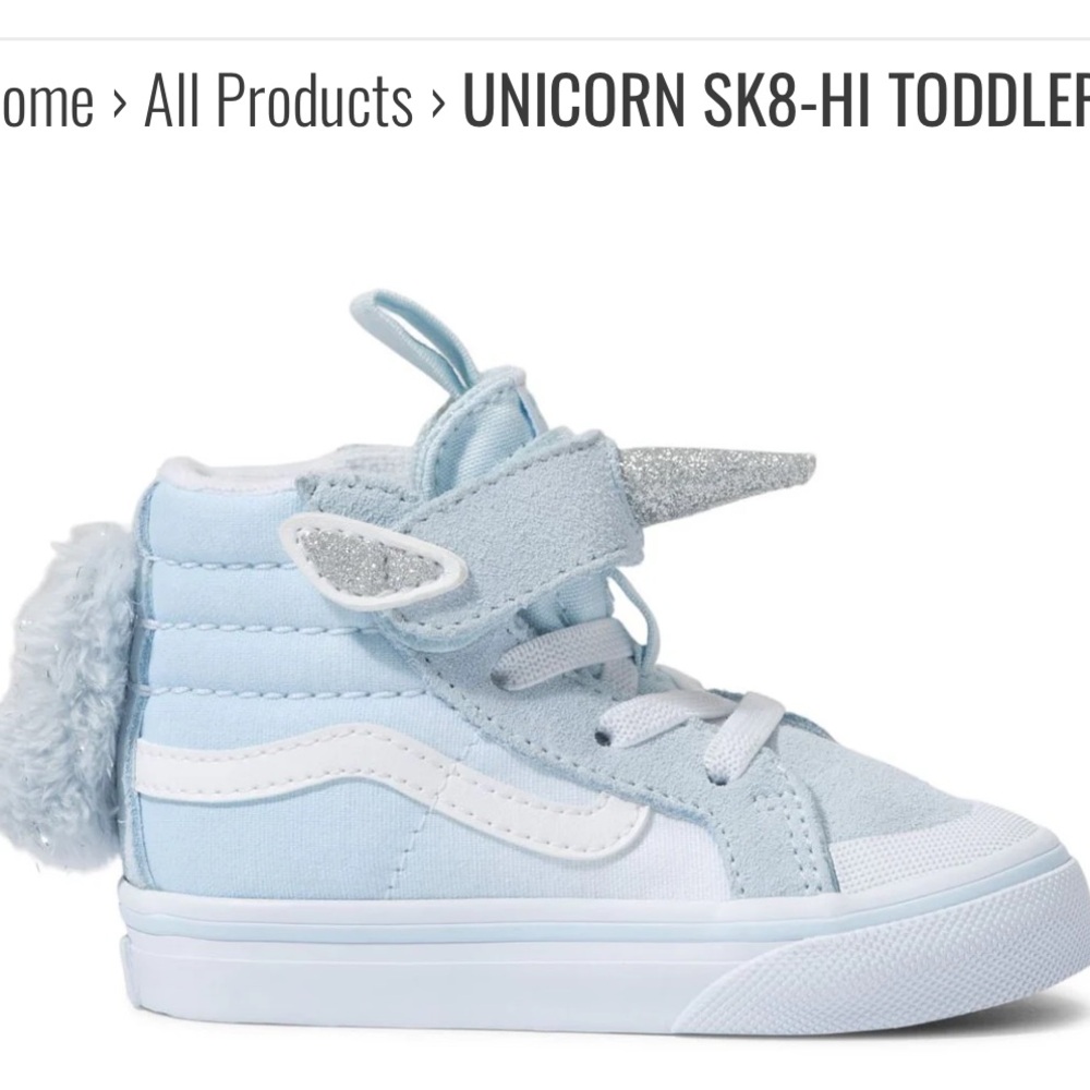 NWT Unicorn Sk8-Hi Toddler Vans in a size 7.5 🦄